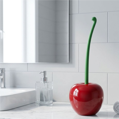 Cute Cherry Toilet Brush Holder – Aesthetic Bathroom Upgrade 🍒