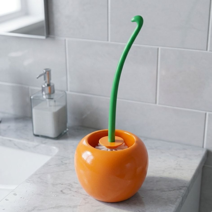 Cute Cherry Toilet Brush Holder – Aesthetic Bathroom Upgrade 🍒
