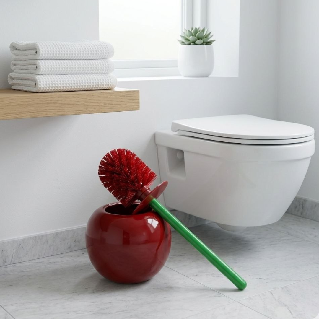 Cute Cherry Toilet Brush Holder – Aesthetic Bathroom Upgrade 🍒