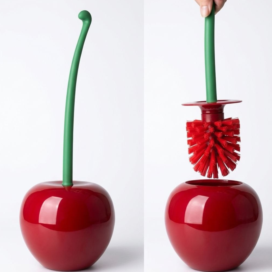 Cute Cherry Toilet Brush Holder – Aesthetic Bathroom Upgrade 🍒