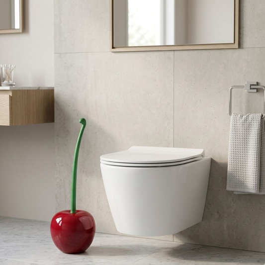 Cute Cherry Toilet Brush Holder – Aesthetic Bathroom Upgrade 🍒